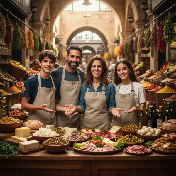 המשפחה מאחורי מעדנייה בהר